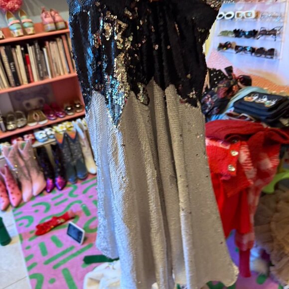 Batsheva rare : Black and white sequin skirt size 2-4 : XS - Picture 6 of 7